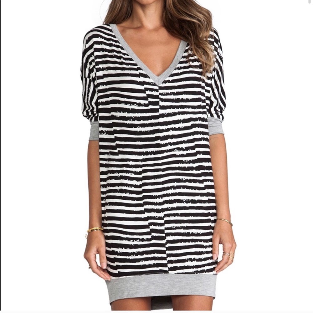 Trina Turk Black White Stripe Amorosa Tunic Dress